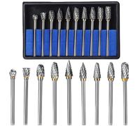 Faankiton 10PCS Tungsten Carbide Rotary Burrs, Carbide Die Grinder Bits Compatible with Dremel, Metal Grinding Bit, Wood Carving Drill Bit, Rotary Burr Drill Bit, Die Grinder Bits Rotary File