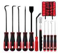 Faankiton 11PCS Pick Hook Set, Mini Precision Hooks, 16.5cm+26cm Hook and Pick Set, Oil Seal Puller, Precision Automotive Picks Tools, with Scraper and Magnetic Retractable Pickup (19.3 to 80.5cm)