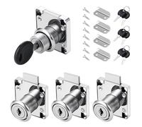 Faankiton 4 Sets Drawer Locks, 22mm Cam Lock, Zinc Alloy Cabinet Lock, Furniture Lock, Cylinder Security Locks with 8 Keys and Screws (Silver)