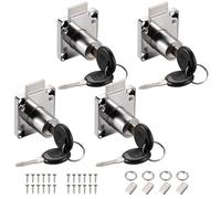 Faankiton 4PCS Cam Lock with 8 Keys, 22mm Security Cabinet Lock, Zinc Alloy Security Cupboard Drawer Lock for Cupboard, Furniture, Cabinet, Mailbox, Drawer (Silver)