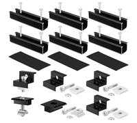 Faankiton 6PCS Solar Panel Brackets 120mm Solar Panels Mounting Kit Photovoltaic Flat Roof Bracket for 30-35mm 2 Modules, Solar Panel Holder Kit with 4 Aluminum Rail End Clamps & 2 Center Clamps