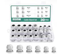 Faankiton Adjustable Cable Connectors - 30PCS Waterproof Nylon, PG7-19 Cable Glands