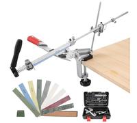 Faankiton Knife Sharpener System, Professional Knife Sharpening Kit, RX-009 Knife Sharpening System, 360°Rotation Flip Design Fixed-Angle Stainless Steel Kitchen Chef Knife Sharpening Kit 9 Whetstones