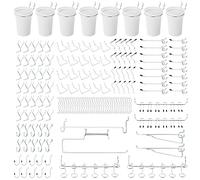 Faankiton Pegboard Hooks Assortment, Stainless Steel Pegboard Hooks Set Pegboard Hanging Accessories 1/8 and 1/4 inch for Organizing Various Tools in The Garage Kitchen Workbench Retail Shop (170PCS)