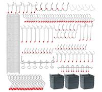 Faankiton Pegboard Hooks Assortment, Stainless Steel Pegboard Hooks Set Pegboard Hanging Accessories 1/8 and 1/4 inch for Organizing Various Tools in The Garage Kitchen Workbench Retail Shop (230PCS)