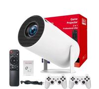 Faatchoi Portable Mini Game Video Projector, 30,000+ Preloaded Games, Android TV 11.0 Smart Projector, 360 ANSI, WiFi & Bluetooth, 1080P HD, Ideal for Home Theater, Gaming.