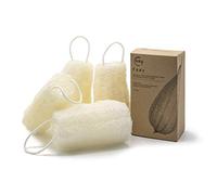 FAAY 4 Pcs Premium Natural Exfoliating Loofah Sponge: 6" Eco-Friendly Unbleached Luffa Body Scrubber Rejuvenating Your Skin for Men and Women. Paraben Free Bath Sponge