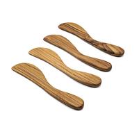 FAAY Butter Spreader, 7.5" Butter Knife Eco-Friendly Condiment Knives from 100% Moist-Resistant Teak Wood, Super Handy Kitchen Utensils Peanut Jelly Spreader Set of 4