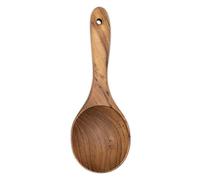 FAAY Short Handle Ladle, Eco Friendly Wooden Kitchen Tool, Hand Carved Unique Grain Server Gravy Ladle
