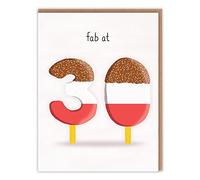 Fab at 30 - Happy 30th Birthday Card - 'Fab at 30' - Funny Retro Ice Lolly Design - Perfect for Women - For Her Mum Daughter Auntie Sister Wife or Mate