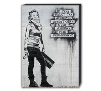 FAB BANKSY Achieve Greatness Quote - Canvas Print Various Sizes (A2 24X16inch)