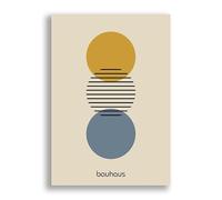 FAB Bauhaus 3 Circles - Modern Contemporary Home Wall Décor - Abstract Mid Century Art Prints for Living Room Bedroom - Unframed Photo Poster (40cm x 50cm)