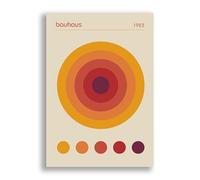 FAB Bauhaus Concentric Circles - Modern Mid Century Home Wall Décor - Contemporary Art Prints for Office Bedroom - Unframed Photo Poster (A2 [420mm x 594mm])