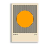 FAB Bauhaus Orange Circle (1919) - Modern Mid Century Home Wall Décor - Contemporary Art Prints for Office Bedroom - Unframed Photo Poster (61cm x 91cm)