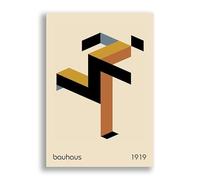 FAB Bauhaus Running Man - Abstract Geometric Wall Art Print - Modern Home Décor for Office Hallway - Unframed Photo Poster (A2 [420mm x 594mm])