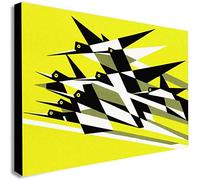 FAB Bird Flight - Yellow - Kauffer - Canvas Wall Art Framed Print - Various Sizes (A2 24x16 inches)