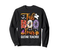 Fab Boo Lous Guitar Teacher Boo Ghost Pumpkin Halloween Sweatshirt