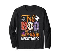 Fab Boo Lous Negotiator Boo Ghost Pumpkin Halloween Long Sleeve T-Shirt
