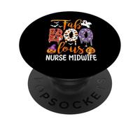Fab Boo Lous Nurse Midwife Boo Ghost Pumpkin Halloween PopSockets Adhesive PopGrip
