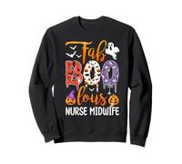Fab Boo Lous Nurse Midwife Boo Ghost Pumpkin Halloween Sweatshirt