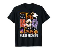 Fab Boo Lous Nurse Midwife Boo Ghost Pumpkin Halloween T-Shirt