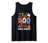 Fab Boo Lous Nurse Midwife Boo Ghost Pumpkin Halloween Tank Top