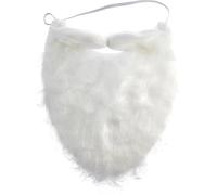 FAB CASTLE Santa Beard for Christmas, Soft White Fluffy Beard with Elastic Band, Holiday Party and Xmas, New Year Party Costume Accessory