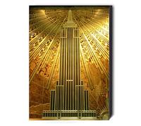 FAB Empire State Building - Art Deco - Canvas Wall Art Framed Print - Various Sizes (A1 32x24 inches)