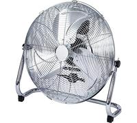 Fab Fans® 16" High Velocity Metal Chrome Floor Standing Fan with 3 Speed Settings - Tilting Mechanism - Powerful Motor Circulation - 3 Speed Settings - No Assembly