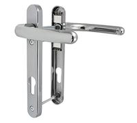 Fab & Fix - UPVC Hardex Polished Chrome Windsor Door Handle Set, 92mm PZ, Lever/Lever, 122mm Screw Centres for External Doors