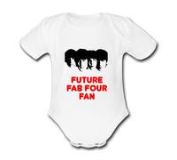 FAB FOUR FACES FUTURE FAN Personalised Unique Baby Vest Baby Grow Babygrow Cute Novelty Boys Girls Unisex Funny