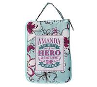 Fab Girl Foldable Tote Bags - Eco-Friendly Shoulder Tote - Reusable Tote Bag or Mom Bag - Multifunctional Utility Tote - Ideal Gift Tote Bag - Amanda - Became A Hero Multicolored Tote Bag, 16x15”