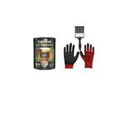 FAB INT PRODUCTS Cuprinol Ducksback 5 Year Waterproof for Sheds and Fences, 5L, Include Glove L, 4"Brush, (Harvest Brown)