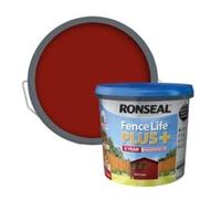 FAB INT PRODUCTS Exterior Wood Paint - Sheds & Fences Life Plus Fence Life Plus, Red Cedar, 5 Litre (Red Cedar)