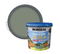 FAB INT PRODUCTS Exterior Wood Paint - Sheds & Fences Life PlusFence Life Plus, 5 Litre (Sage)