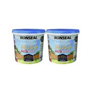 FAB INT PRODUCTS Fence Paint Exterior Wood Paint - Sheds & Fences Life Plus, 10 Litres Total (2 X TUDOR BLACK OAK)