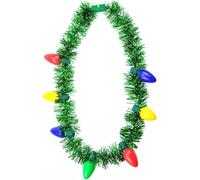 FAB INT PRODUCTS Novelty LED Tinsel Necklace Christmas Light Up Accessory - Funny Xmas Party Costume Prop for School, Office, Markets & Christmas Jumper Outfits