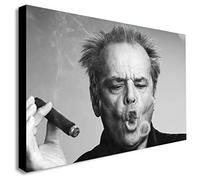 FAB Jack Nicholson Smoking - Canvas Wall Art Framed Print - Various Sizes (A1 32x24 inches)