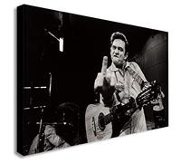 FAB Johnny Cash - Canvas Wall Art Framed Print - Various Sizes (A2 24x16 inches)