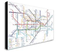 FAB London Underground Canvas Wall Art Framed Print - Ready To Hang (A1 32x24 inches)