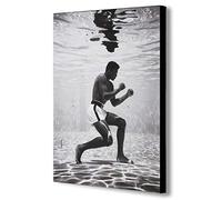 FAB Muhammad Ali Under Water - Framed Canvas Wall Art Print - Various sizes (A4 12x8 inches)
