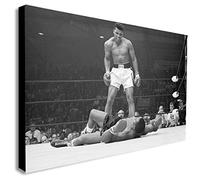 FAB Muhammad Ali vs Sonny Liston - Famous Knockout Canvas Wall Art Print - Various Sizes (A1 32x24 inches)