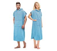 FAB-ON UK Poncho Towels Changing Robe for swimming Outdoor, Beach Light Weight 100% Cotton Changing Towel with Pockets, Hooded Surf Poncho for Men Women after Swimming