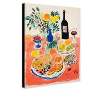 FAB Still Life Kitchen Wall Art Raoul Dufy Style Wall Art - Wrapped Framed Canvas Wall Art (A4 [12 x 8 inch / 30 x 20 cm])