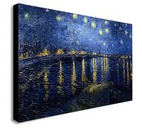 FAB Van Gogh - Starry Night Over the Rhone Canvas Wall Art Framed Print -Various Sizes (A0 47x33 inches)