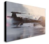 FAB X WING Over Water - Star Wars - Canvas Wall Art Framed Print. Ready to Hang (A1 32x24 inches)