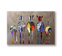 FAB Zebras Abstract Colourful - Wall Art Print - Modern Contemporary Home Décor - Unframed Photo Poster (70cm x 50cm)