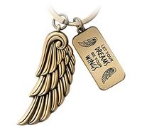 FABACH Angel Wings Keyring Wing - Lucky Charm Guardian Angel Feather Angel Keyring Wings - Angel Wings Pendant Wings - Let Your Dreams Be Your Wings, Antique bronze, standard size, Classic