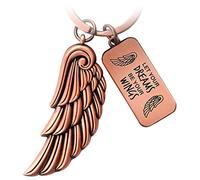 FABACH Angel Wings Keyring Wing - Lucky Charm Guardian Angel Feather Angel Keyring Wings - Angel Wings Pendant Wings - Let Your Dreams Be Your Wings, Antique rose gold., standard size, European" or