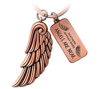 FABACH Angel Wings Keyring Wing - Lucky Charm Guardian Angel Feather Angel Keyring Wings - Angel Wings Pendant Wings - Feathers Appear When Angels Are Near, Antique rose gold., standard size,